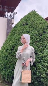 JASMINE DRESS Kondangan Bahan Maxmara Silk Satin Lengan Kerut Samping Size Jumbo