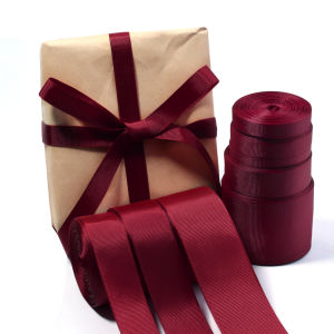 10yards/roll 6/10/15/20/25/32/38/50mm Wine Red Grosgrain Ribbons For DIY Party Wedding Chrismas Gift Wrapping Decoration