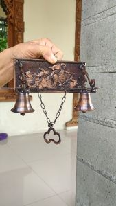 Bel Lonceng Pintu Rumah Kuningan Antik Motif Wayang Punokawan 1 pcs