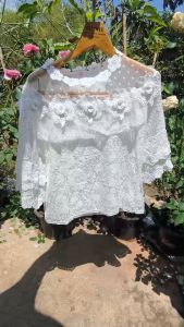 เสื้อขาว เสื้อลูกไม้ ผ้านิม มีซับใน ใส่งานบวช งานบุญ งานแต่งงาน