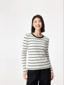Purcotton | Womens Long Sleeve Cotton T-Shirt 2026 Spring New