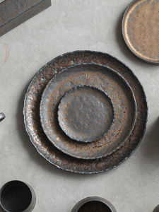 Rustic Luxe Round Stone Tea Preparation Tray