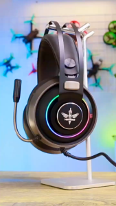 Headset Gaming NYK Nemesis HS-E12 Akkadia dengan RGB dan Sound Surround 7.1 Mikrofon Internal dengan Kepadatan 14MM Noise Cancellation - Hitam