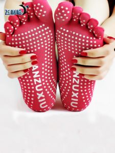 Tất Tập Yoga Sáu Ngón Bằng Cotton Nguyên Chất Cho Nữ Thể Thao Chống Trượt Thoáng Khí Mùa Hè Mùa Đông Xuân Thu