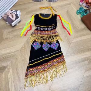 Bộ trang phục dân tộc thái trang phục biểu diễn tây nguyên hoạ tiết dân tộc hmông nùng khmer đa dạng màu sắc ảnh thật
