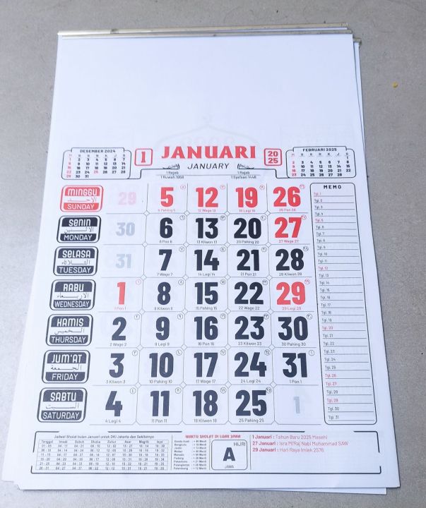 kalender kerja standar tahun 2025 ( kertas daur ulang ) | Lazada Indonesia