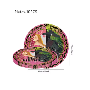 Cartoon Witch-Themed Birthday Party Supplies - Cups Balloons Plates Banners Baby Christening Decorations