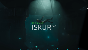 Razer Iskur V2 Gaming Chair with Built-In Lumbar Support (Leather Black Green/Black | Fabric Dark Grey)