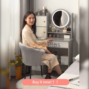 Dressing Table Mirror Led Light Meja Solek Makeup Table Dressing Table With LED Mirror Comestic Table Multipurpose Vanity Table Cermin Meja Almari
