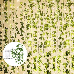 10M-2M Battery Operated String Light Artificial Ivy Fairy Light Christmas Tree Garland for Bedroom Curtain Dorm Wedding Decor