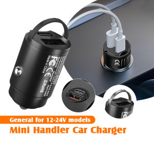 Mini Car Charger Type C and USB A 12v to 24v Quick Charge Adapter for Car Truck