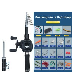 LONGZHISHOU | Cần Câu Cá Siêu Ngắn Gấp Đôi Mini
