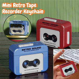 Mini Retro Ốp điện thoại hình băng cát sét Keychain vui vẻ hộp nhạc Mặt dây chuyền retro máy ghi âm băng cát-xét Cặp học sinh sinh viên phụ kiện Ngày Valentine quà tặng ngày lễ