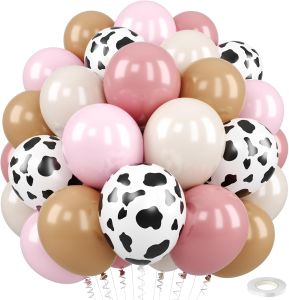 Bộ 50 Bóng Bay Màu Hồng Đất 12 Inch Màu Hồng Nhạt Nâu Trắng Cát Dùng Trang Trí Tiệc Chủ Đề Trang Trại Cao Bồi Miền Tây Bóng Bay Latex