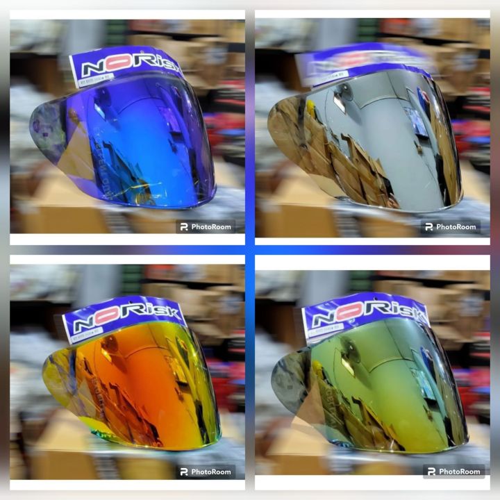 Kaca Helm Flat Iridium Mirip Snail Plus Ranchet Gold Revo Red Blue Untuk Kyt Kyt Kiyoto Dj