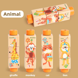 Baby Wooden Rotating Jigsaw Puzzle Hand bell Toy Baby Mobile Musical Rattle Toy Montessori Puzzle Game For Babies Newbaby Gift