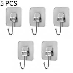 Adhesive Hooks Heavy Duty Wall Hooks 10KG Load Traceless Strong Adhesive Kitchen Organizer Door Storage Hooks Punch Free Home