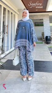 Syafira set celana jumbo/setelan kasual  wanita LD110/set kasual wanita/set celana wanita/ setelan baju santai/setelan santai wanita/set jumbo wanita