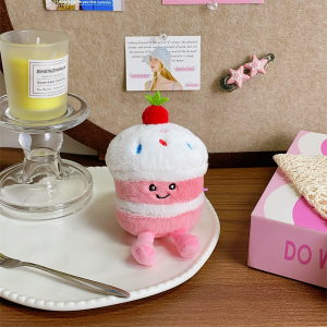 Cute and fun simulation cake plush soft filling doll dessert figurine double-layer cake couple keychain decoration
