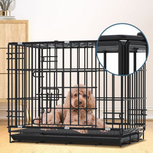Collapsible Pet Cage with Poop Tray - Convenient Foldable Dog Crate for Easy Storage