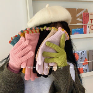 Touchscreen Warm Knitted Fingerless Gloves Female Windproof