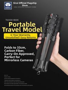 Portable Lightweight Carbon Fiber Tripod Kit Ball Head