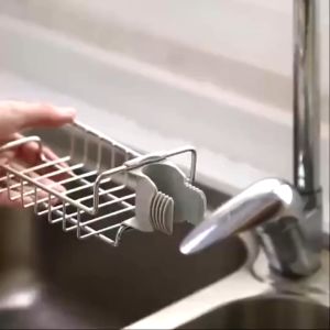 ที่วางฟองน้ํา ที่วางสบู่ ตะแกรงวางฟองน้ํา อย่างดี ติดตั้งง่าย ห้องครัว ห้องน้ํา ที่วางของติดก๊อกน้ํา