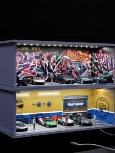 Car Display Case With Light Car Model Scene Dustproof Car Showroom 模型展示盒