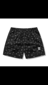 83007# Panlalaking naka-print na pattern na shorts sa itaas ng tuhod pantalon sa beach naka-istilong simpleng shorts kaswal na shorts purong cotton