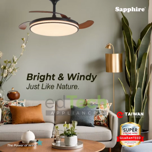 Sapphire | 42” | FM48111-DC Ceiling Fan | DC Motor | 16 Speeds | Reversible Motor | LED Light