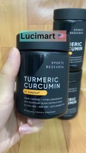 Viên uống tinh bột nghệ Turmeric Curcumin 500mg C3 Complex Sports Research hũ 60 viên / 120 viên [Hàng Mỹ]