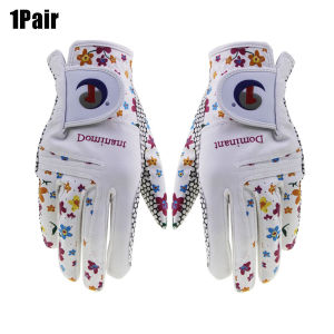Golf Glove Women Ladies Pair Cool Leather Both Hand Summer Floral Colorful Breathable for Non Slip Gloves 1 Pair