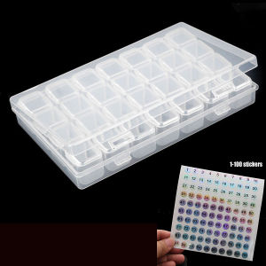 128/64 Small Checkered Diamond Painting Separately Packed Case Bead Container Set Diamond Painting Storage Box Square Bottle Transparent