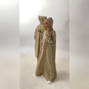 Jas Hujan Gamis Jumbo Mantel Wanita Syari Dewasa PVC 025 Tebal Anti Rembes