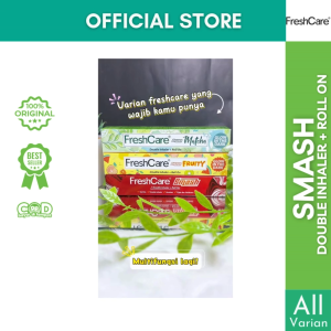 FreshCare Smash Fruity Matcha Double Inhaler 0.9 ml + Roll On 8ml | Aromatherapy Minyak Angin