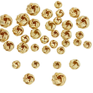 1pc/bag 7-12mm 14K Gold Plated Brass Hollow Beads for DIY Bracelet Earring Jewelry Making