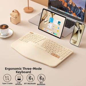 B.O.W | Wireless Bluetooth Ergonomic Portable Charging Silent Keyboard