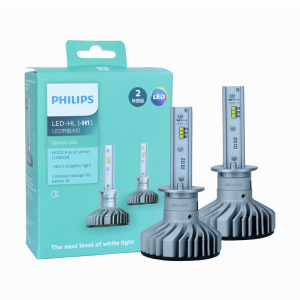 Philips | Philips LED H1 Ultinon LED Auto Hi/lo Beam 6000K Cool White Light +160% Brighter Headlight Compact Design 11258ULX2 Pair