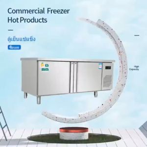 SHANBEN เคาเตอ์แช่เย็น ตู้แช่เย็น ตู้แช่แข็งแบบเคาเตอร์เตรียมทำอาหารด้านบนได้ ตู้เย็นตู้เย็นเชิงพาณิชย์ ตู้แช่แข็งเก็บสดแนวนอน 304 Freezer