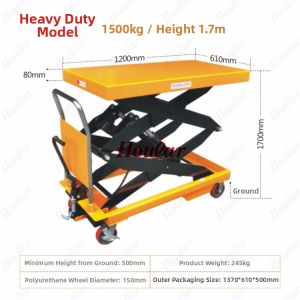 Manual Hydraulic Folding Scissors Lift Platform Mobile Hand Truck Home Use Car Lift Hoist Equipment Hardware Tools SZHOULAR