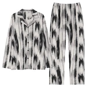 Bộ đồ ngủ MiiOW nam làm bằng cotton nguyên chất dài tay rộng rãi cỡ lớn