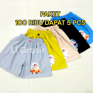 CELANA ANAK ISI 5 PCS KULOT PENDEK GEMOY LUCU USIA 4THN SAMPAI 12 TAHUN
