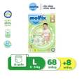 Tã/Bỉm Quần Molfix Thiên Nhiên Size L68+8 miếng (9-14kg) Mềm Mại, Co Giãn Tốt. 