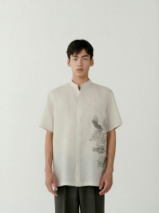 ICICLE | Summer Lightweight Hemp Plain Short Sleeve Shirt Men