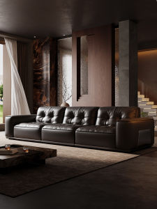 Black Diamond Full Leather Sofa Italian Minimalist Alligator Skin Living Room Small Size Luxury Straight Row Quality Crafts