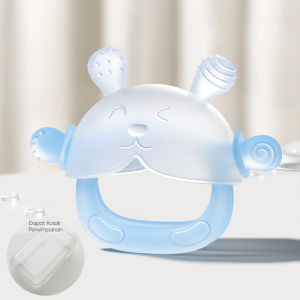 HIPPOLAND Teether Bayi BPA Free Bahan Keamanan Silikon Kelas Makanan Mainan Gerinda Gigi Bayi 479