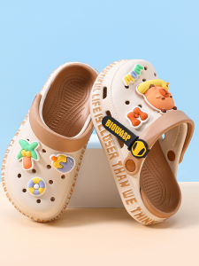 Big Yellow Bee Childrens Outdoor Sandals Boys Summer Anti-slip Beach Slippers Breathable Hole Design Comfortable EVA Material