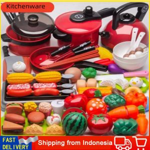 51/61/73 Buah Mainan Dapur Anak Perlengkapan Dapur Memasak Mainan Dapur Memasak Mainan Cooking Set Anak Mainan Kitchen Set Simulasi Mainan