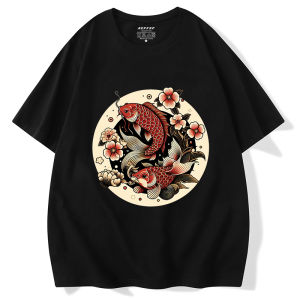 Loose Large Size Cotton Short Sleeve T-Shirt for Men Summer Breathable Comfortable Print Design Chinese Culture Influenced Streetwear Top