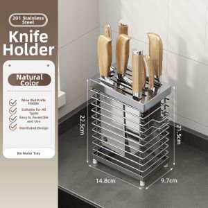 Hourleey | 304 Stainless Steel Wall Mounted Knife and Chopsticks Rack